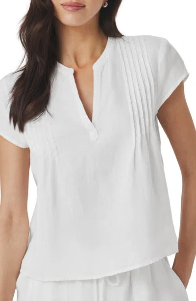 Splendid Stella Pintuck Linen Top In White