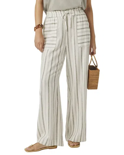 Splendid Stella Stripe Linen-blend Paperbag Pant In Green