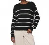 Splendid Stephanie Stripe Sweater In Black