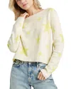 Splendid Stevie Star Sweater In Moonstone/chartreuse