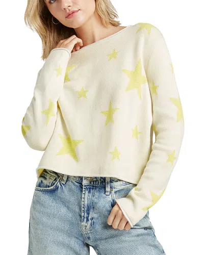 Splendid Stevie Star Sweater In Moonstone/chartreuse