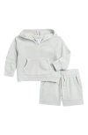 Splendid Stripe Hoodie & Sweat Shorts Set In Mineral Grey