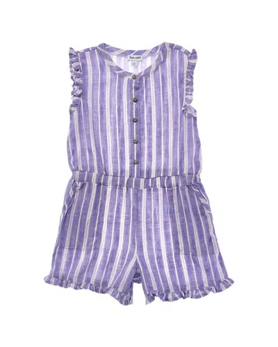 Splendid Stripe Linen-blend Romper In Blue