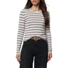 Splendid Stripe Long Sleeve Tee In Neutral