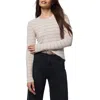 Splendid Stripe Long Sleeve Tee In Neutral