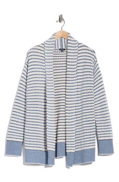 Splendid Stripe Open Front Cardigan In Blue