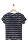 Splendid Stripe Rib T-shirt In Black