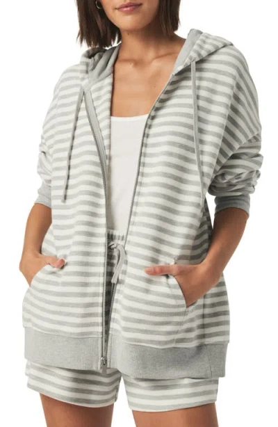 Splendid Stripe Terry Zip Hoodie