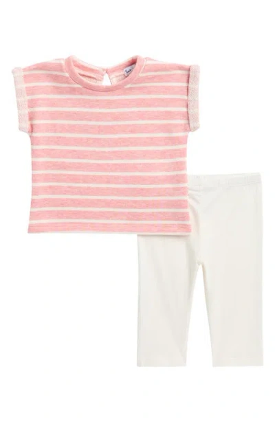 Splendid Babies'  Stripe Top & Leggings Set In Moonstone
