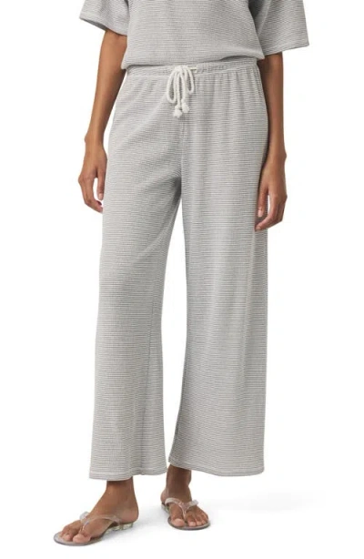 Splendid Stripe Wide Leg Cotton Blend Drawstring Pants