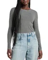 Splendid Striped Long Sleeve Tee In Ice Hthr Grey/hthr Fog Stripe