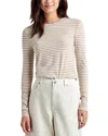 Splendid Striped Long Sleeve Tee In Pale Oak/tawny Heather Stripe