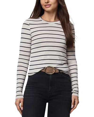 Splendid Stripe Long Sleeve Tee In Neutral