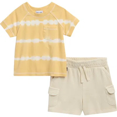 Splendid Babies'  Sunny Tie Dye T-shirt & Shorts Set In Yellow