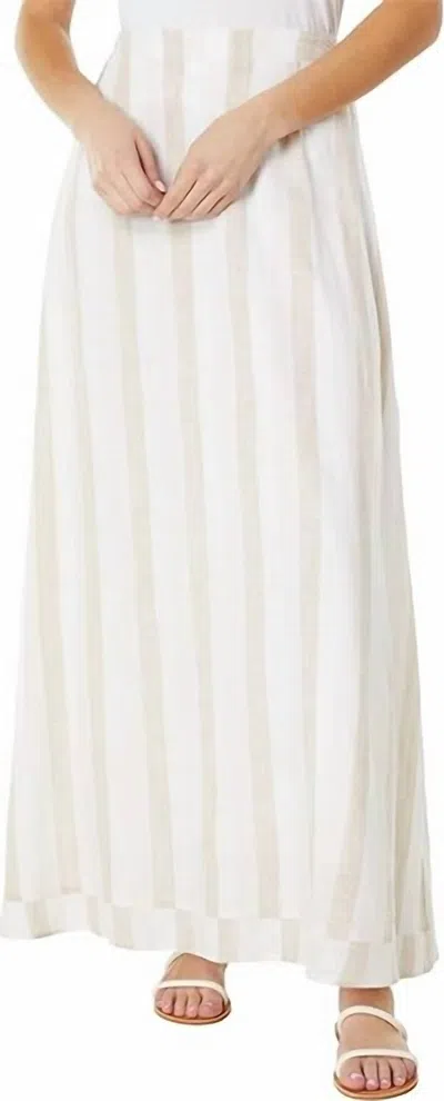 Splendid Sunset Stripe Maxi Skirt In Macadamia In White
