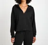 Splendid Soft Fleece Plush Hoodie In Black In Black