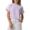 Splendid Supersoft Short Sleeve Sweatshirt In Purple
