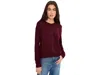 Splendid Supersoft Trim Pullover In Burgundy