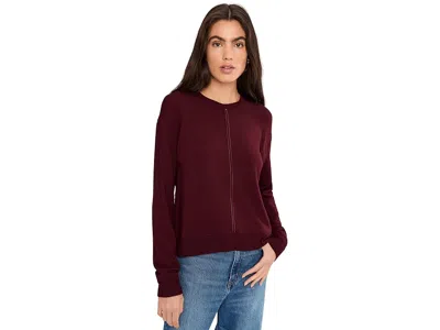 Splendid Supersoft Trim Pullover In Burgundy