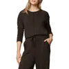 Splendid Supersoft Trim Sweatshirt In Brown