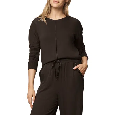 Splendid Supersoft Trim Sweatshirt In Brown