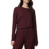 Splendid Supersoft Trim Sweatshirt In Burgundy