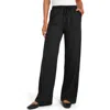 Splendid Tie Waist Wide Leg Sweatpants In Black
