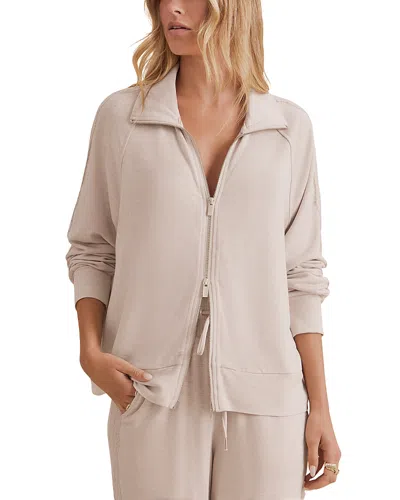 Splendid Supersoft Zip Up Sweatshirt In Animal Print