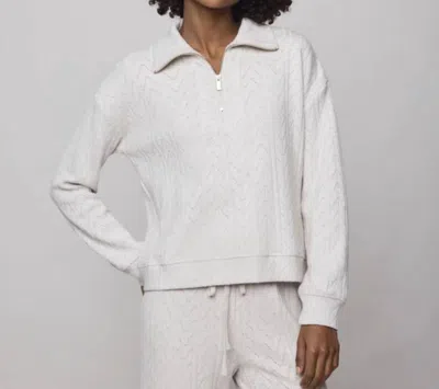 Splendid Sweatersoft Quarter Zip Sweater In Beige In White