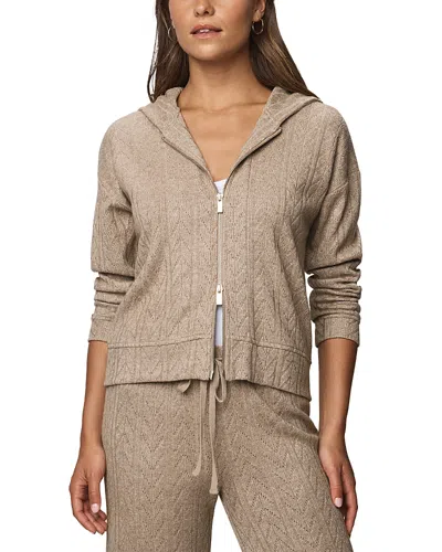 Splendid Sweatersoft Zippered Hoodie In Neutral