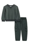 Splendid Sweatshirt & Cargo Joggers Set In Green