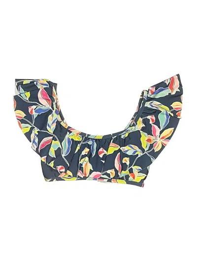 Pre-owned Splendid Swimsuit Top Blue Floral Pattern Swimwear