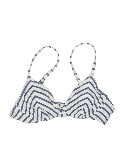 Pre-owned Splendid Swimsuit Top Blue Stripes Pattern Swimwear