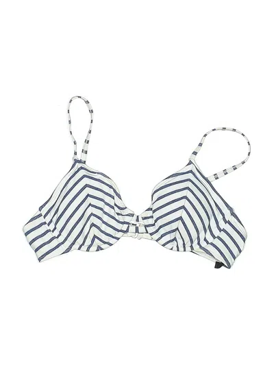 Pre-owned Splendid Swimsuit Top White Chevron/herringbone Pattern Swimwear