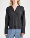 Splendid Sydney Knit Hoodie In Heather Shadow