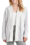 Splendid Sydney Star Print Reversible Open Front Hooded Cardigan In Pale Oak Stars