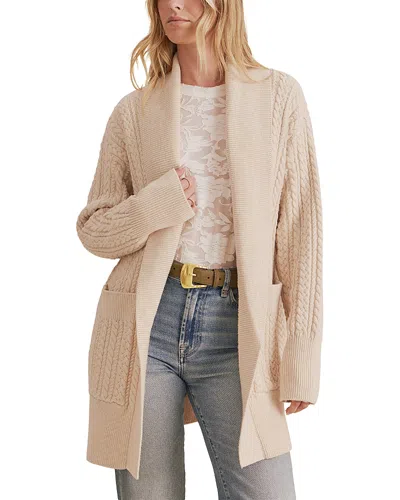 Splendid Tammie Cable Knit Cardigan In Wheat Heather