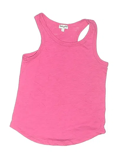 Pre-owned Splendid Kids' Tank Top Pink One Shoulder Neckline Tops