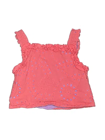 Pre-owned Splendid Kids' Tank Top Pink Ruffles Neckline Tops
