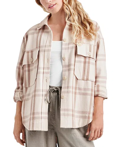 Splendid Tatum Brushed Plaid Flannel Shacket In Tawny Plaid