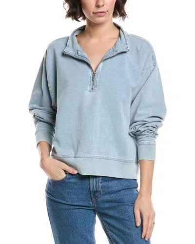 Splendid Terry 1/4-zip Sweatshirt In Blue