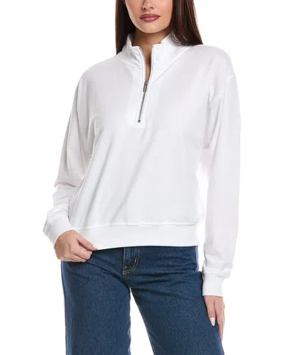 Splendid Terry 1/4-zip Sweatshirt In White