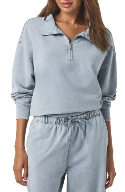 Splendid Terry Cloth Quarter Zip Sweatshirt