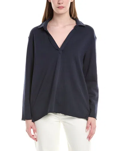 Splendid Terry Polo Sweater In Blue