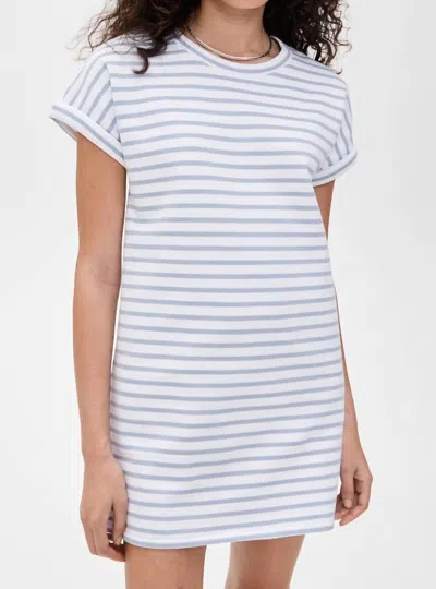 Splendid Terry Striped Mini Dress In White/seaport In Multi