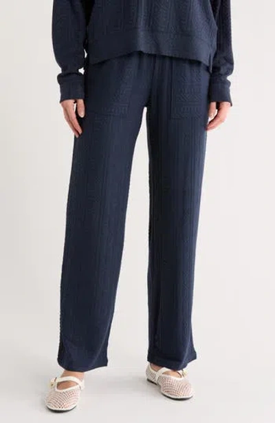 Splendid Textured Knit Pants In Blue