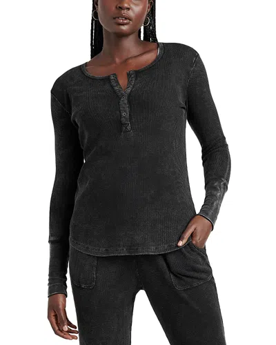 Splendid Thermal Forever Henley In Black Wash