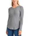 Splendid Classic Thermal Henley In Heather Gray