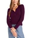 Splendid Classic Thermal Henley In Plum