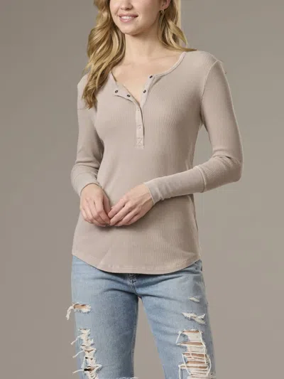 Splendid Thermal Forever Henley Top In Tawny